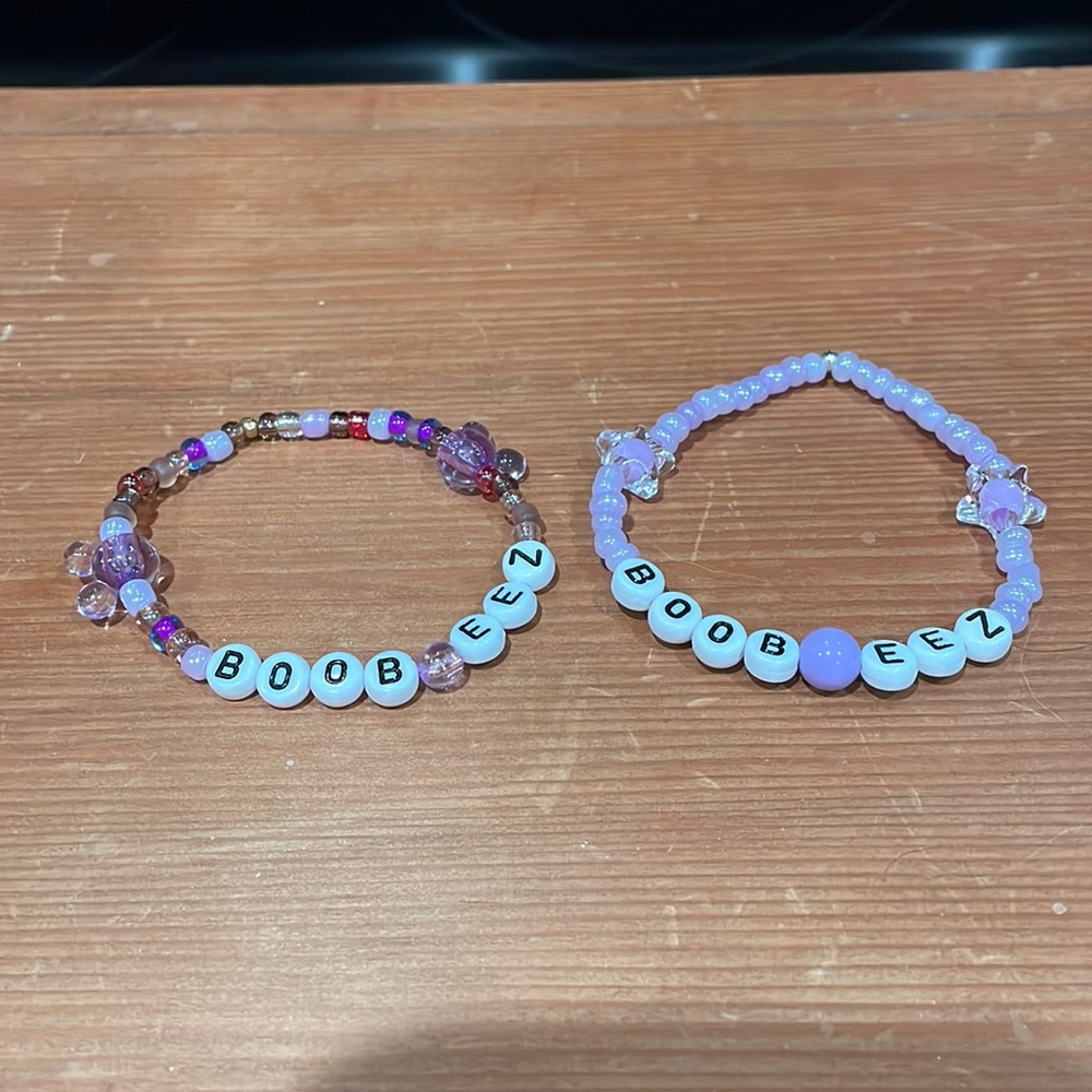 A set of stretch bracelets
